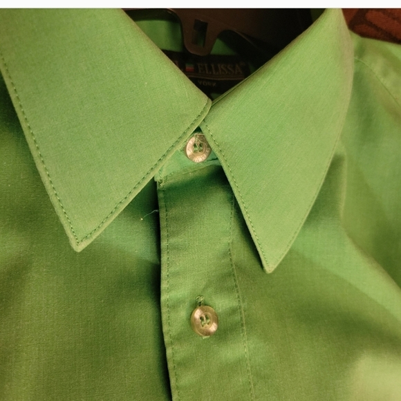 Daniel Ellissa Green Dress Shirt with Classic Collar and Long Sleeves SZ 16 1/2 - Picture 3 of 12